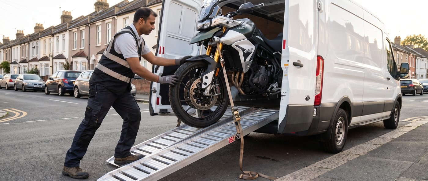 Motorcycle and motorbike recovery transport across the Midlands – Marvel Man & Van